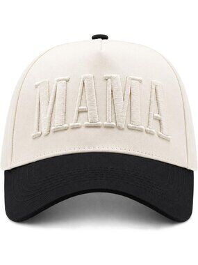 Womens Mama-black/Beige Vintage Snapback Trendy Mom Halloween Trucker Hat